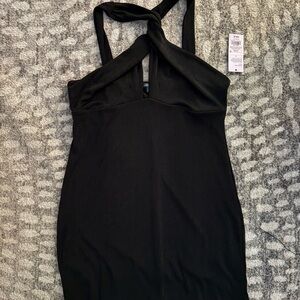 Elegant Black Halter Dress